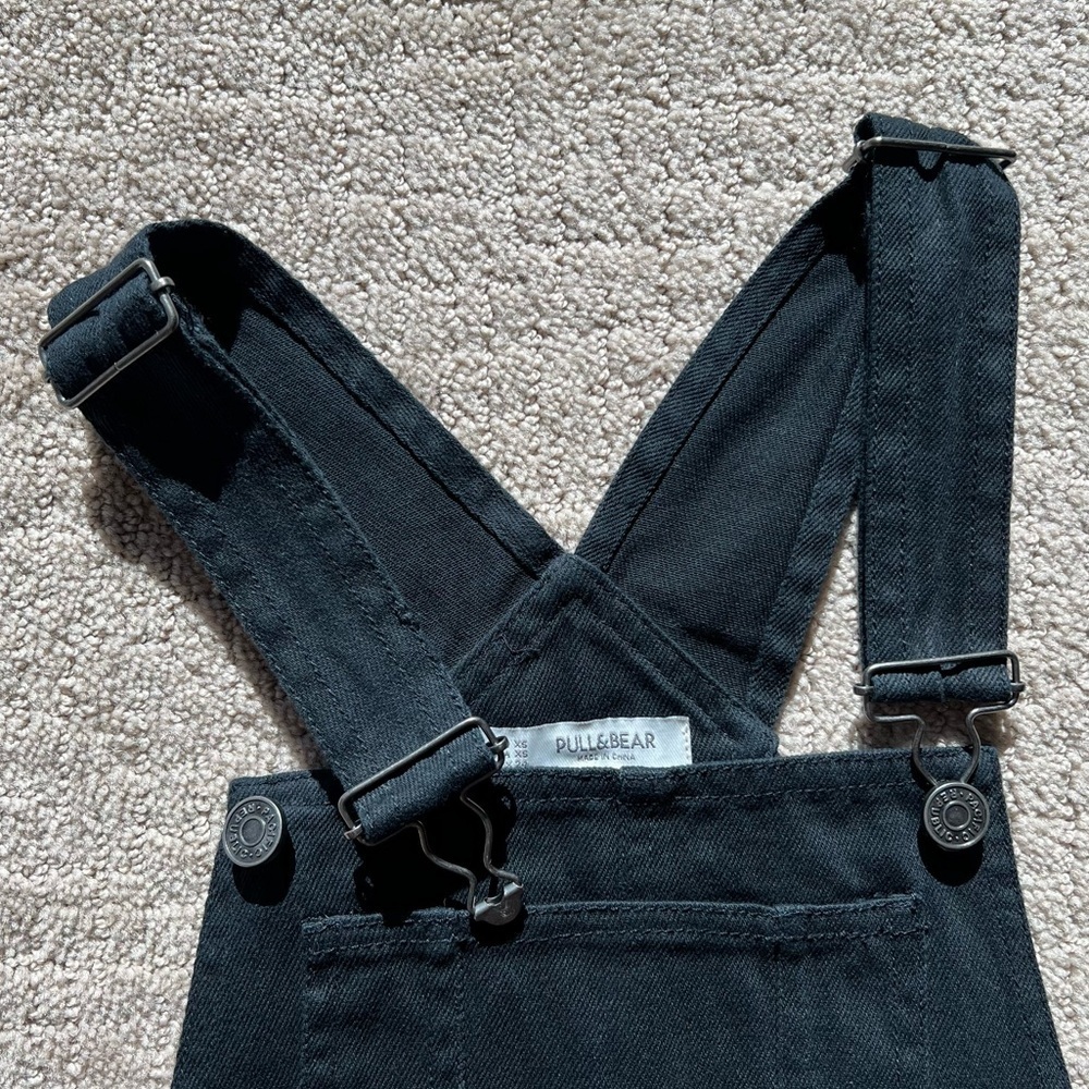 Pull&Bear Black Denim Overall Dress - Picture 4 of 14